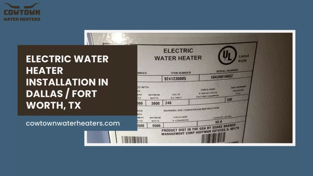 Electric Water Heater Installation Service Card
